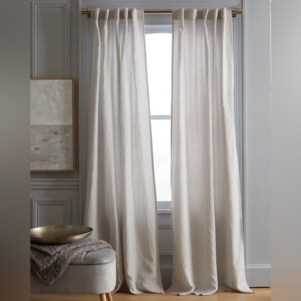 Quince European Linen Curtain Set of 2 - Picture 1 of 10